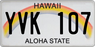 HI license plate YVK107