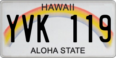 HI license plate YVK119