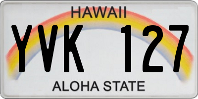 HI license plate YVK127