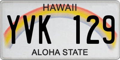 HI license plate YVK129
