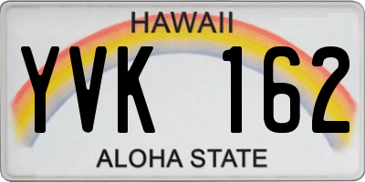 HI license plate YVK162