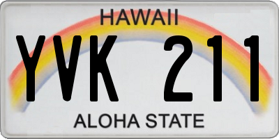 HI license plate YVK211