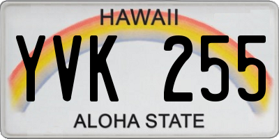 HI license plate YVK255