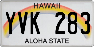 HI license plate YVK283