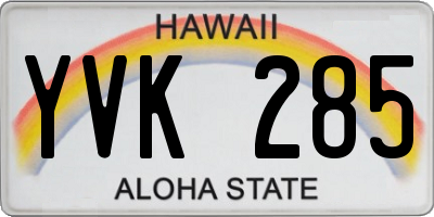 HI license plate YVK285