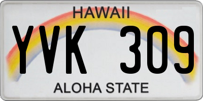 HI license plate YVK309