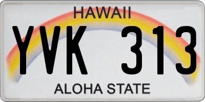HI license plate YVK313