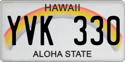 HI license plate YVK330
