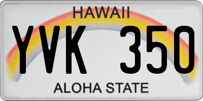 HI license plate YVK350