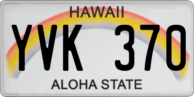 HI license plate YVK370