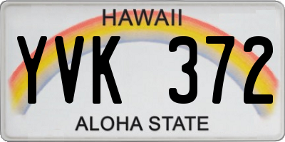 HI license plate YVK372