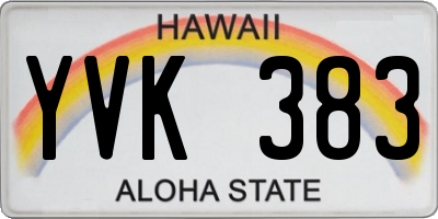 HI license plate YVK383