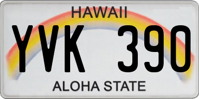 HI license plate YVK390
