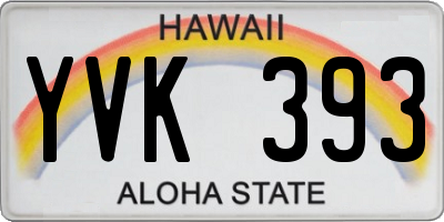 HI license plate YVK393