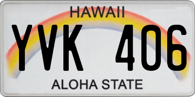 HI license plate YVK406