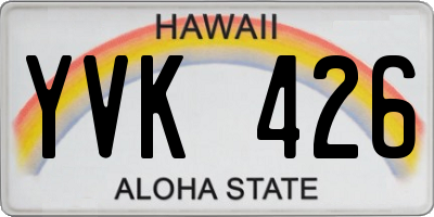 HI license plate YVK426