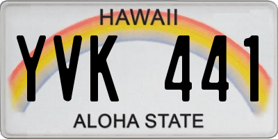 HI license plate YVK441