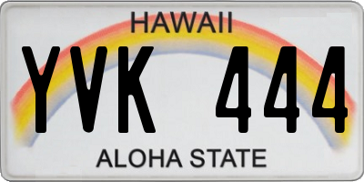 HI license plate YVK444