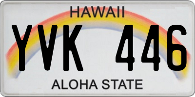 HI license plate YVK446