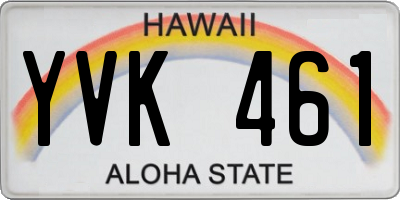 HI license plate YVK461