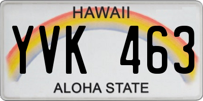 HI license plate YVK463