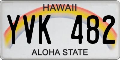 HI license plate YVK482