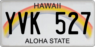 HI license plate YVK527
