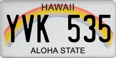 HI license plate YVK535