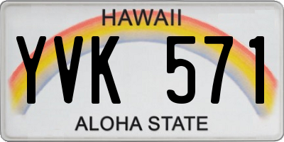 HI license plate YVK571