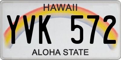HI license plate YVK572