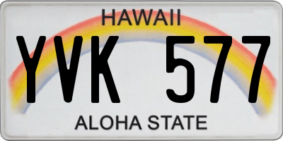 HI license plate YVK577