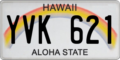 HI license plate YVK621