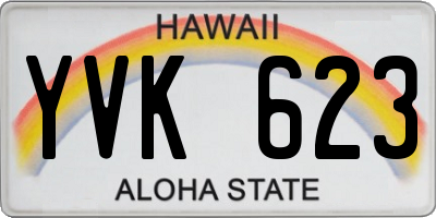 HI license plate YVK623