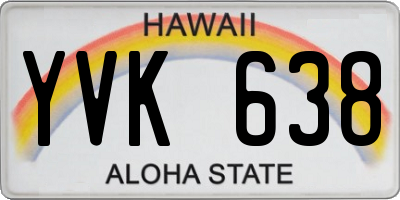 HI license plate YVK638