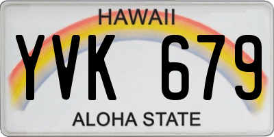 HI license plate YVK679