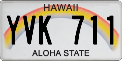 HI license plate YVK711