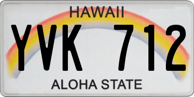 HI license plate YVK712