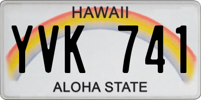 HI license plate YVK741