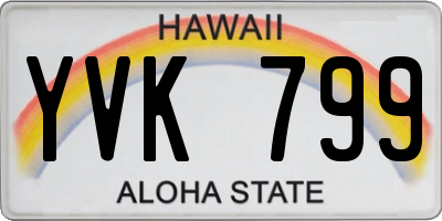 HI license plate YVK799