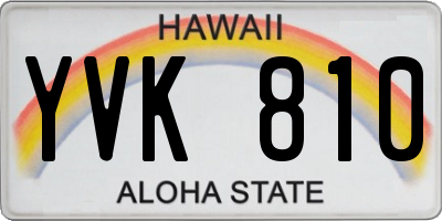 HI license plate YVK810