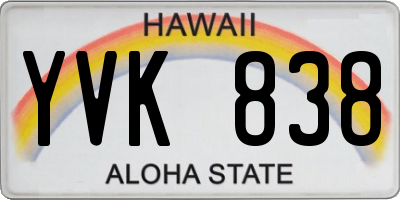 HI license plate YVK838