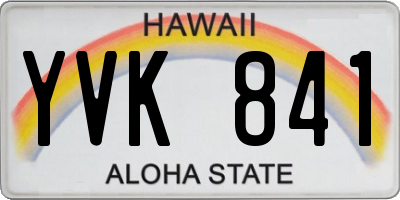 HI license plate YVK841