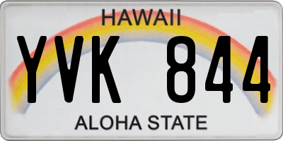 HI license plate YVK844