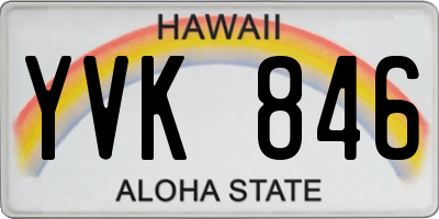 HI license plate YVK846