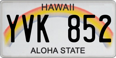 HI license plate YVK852