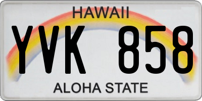 HI license plate YVK858