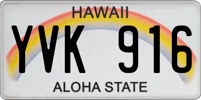 HI license plate YVK916