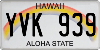 HI license plate YVK939