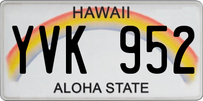 HI license plate YVK952