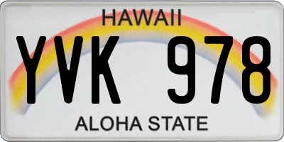 HI license plate YVK978